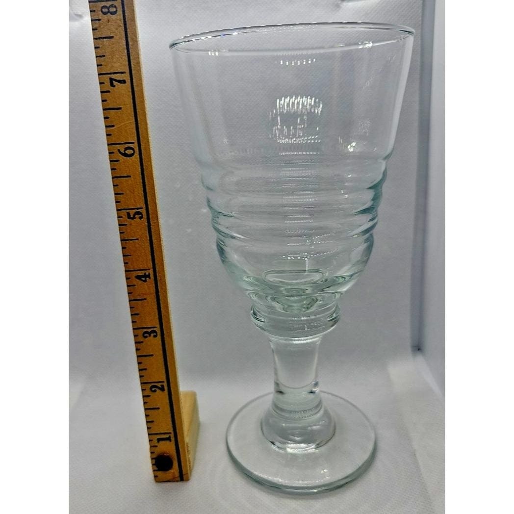 Libbey Sirrus Clear Goblet Ribbed Glass Water Wine Glass