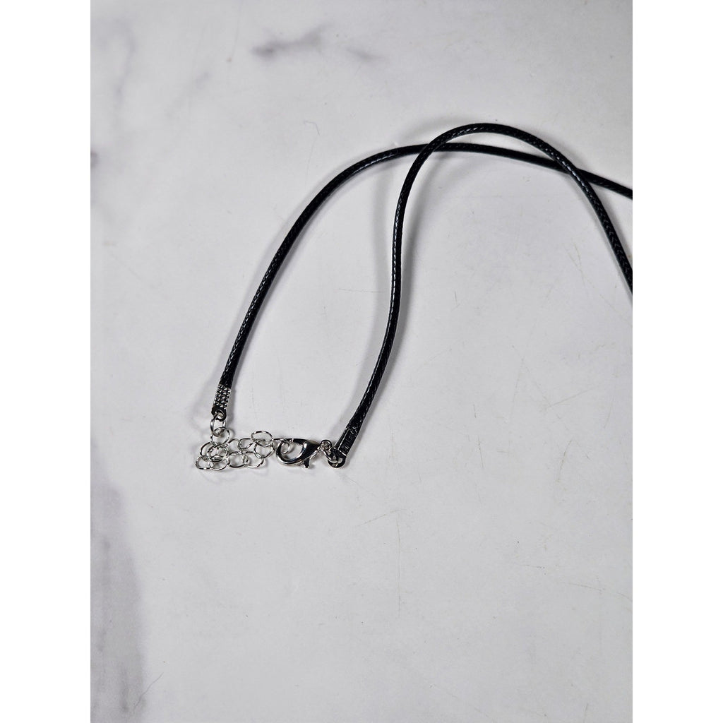 Vintage Sterling Silver Om Pendant Necklace with Amber Stone