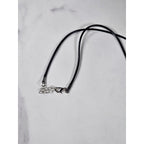 Vintage Sterling Silver Om Pendant Necklace with Amber Stone