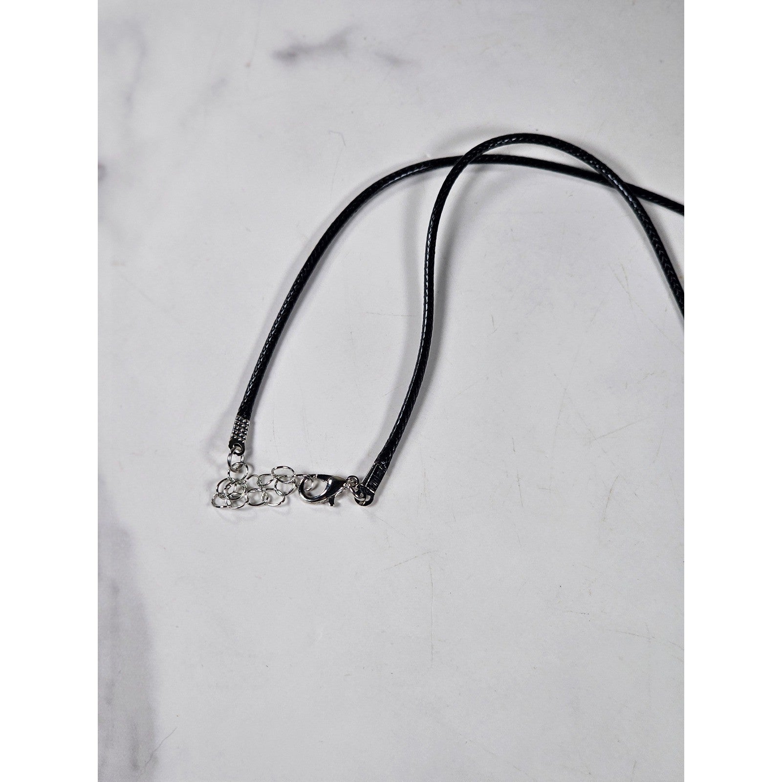 Vintage Sterling Silver Om Pendant Necklace with Amber Stone