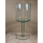 Vintage Glass Hurricane Candle Holder Pedestal Vase Clear Glass