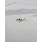 Vintage Sterling Silver Multi-Stone Gemstone Pendant, 925 Floral Design No Chain