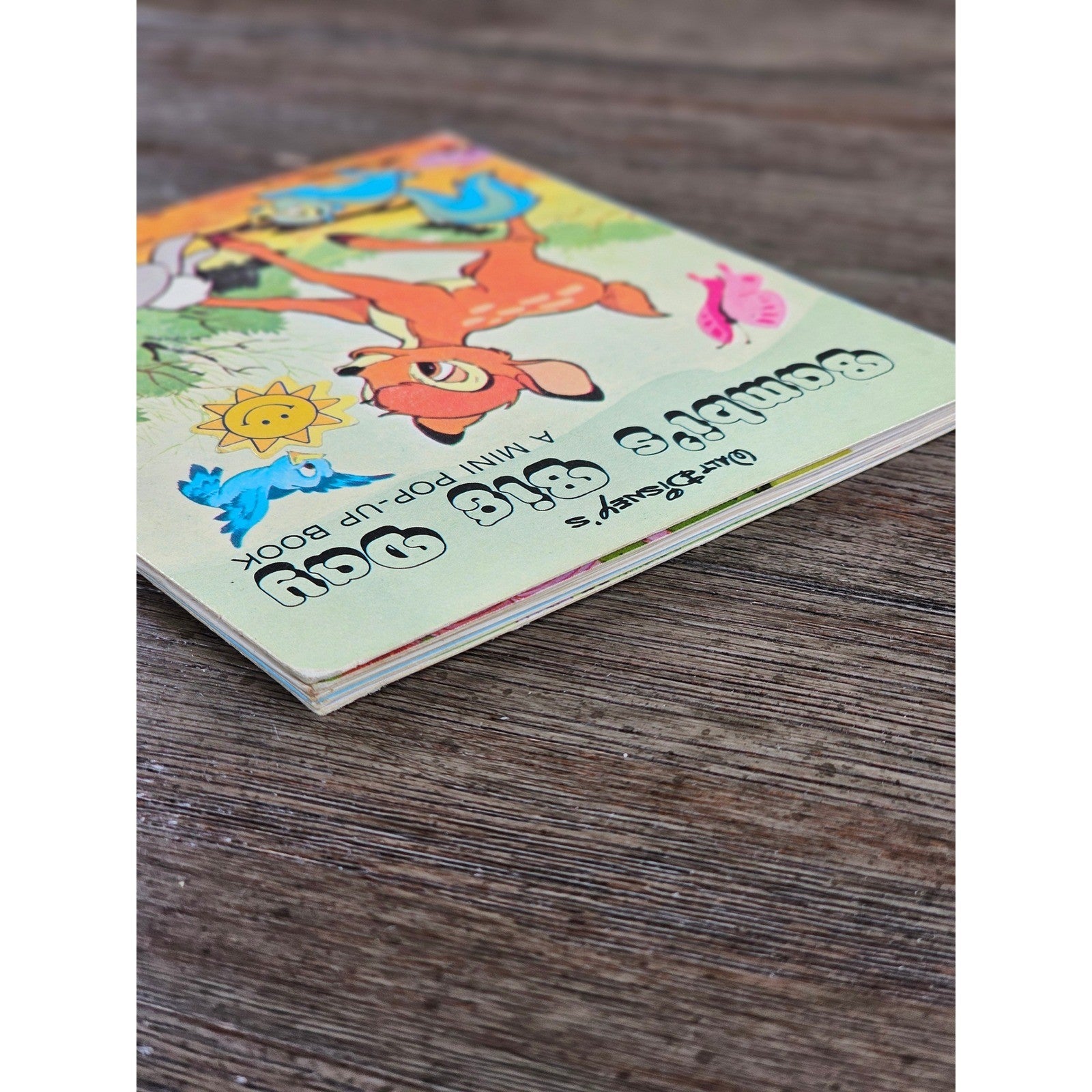 Vintage 1977 Bambi's Big Day Mini Pop Up Book Disney Kids