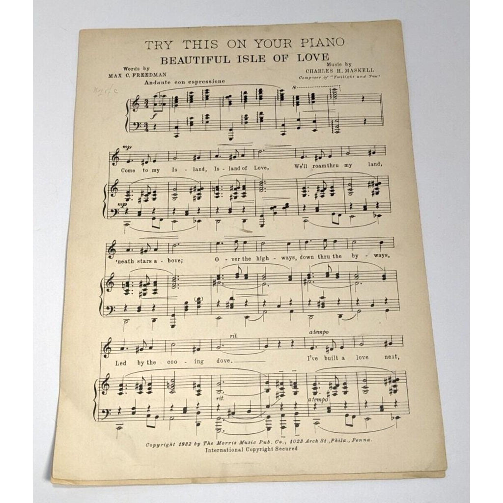Cuckoo Song Sheet Music W Popp 1932 Vintage Piano Music