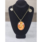 Vintage Cancer Zodiac Pendant Necklace Crab Medallion Charm