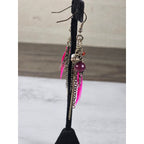 Vintage Pink Feather Charm Earrings Floral Boho Dangle Drop