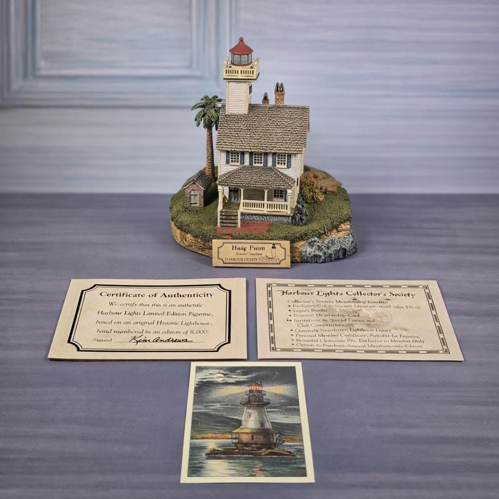 Harbour Lights Haig Point Lighthouse COA Palm Tree Scene