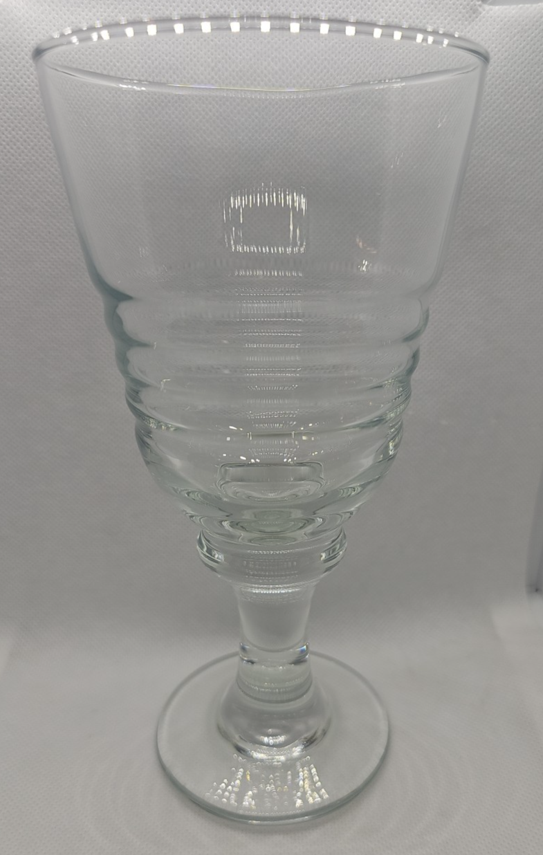 Libbey Sirrus Clear Water Goblet 7 3/8″ Tall Ribbed Stemware Glass