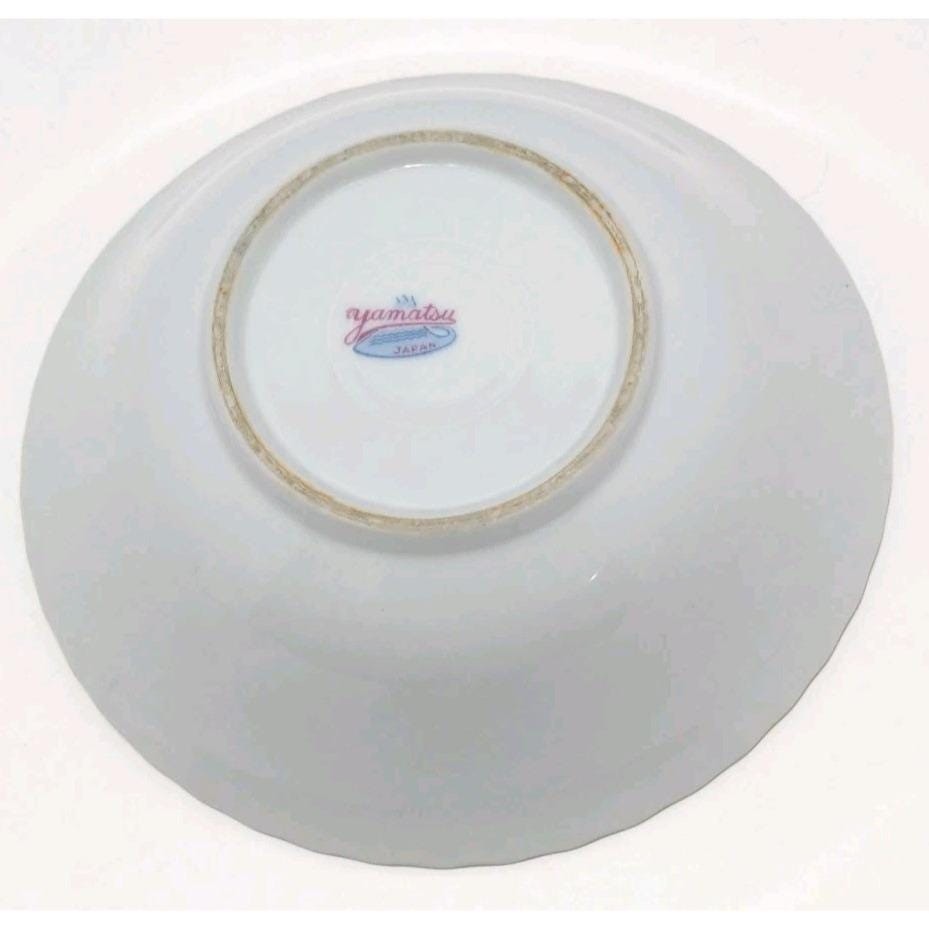 Vintage Yamatsu Japan Floral Porcelain Bowl Scalloped