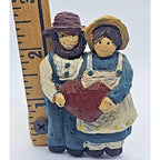 Vintage Resin Magnet Set Man Woman Heart Apple Sack Fridge Magnets