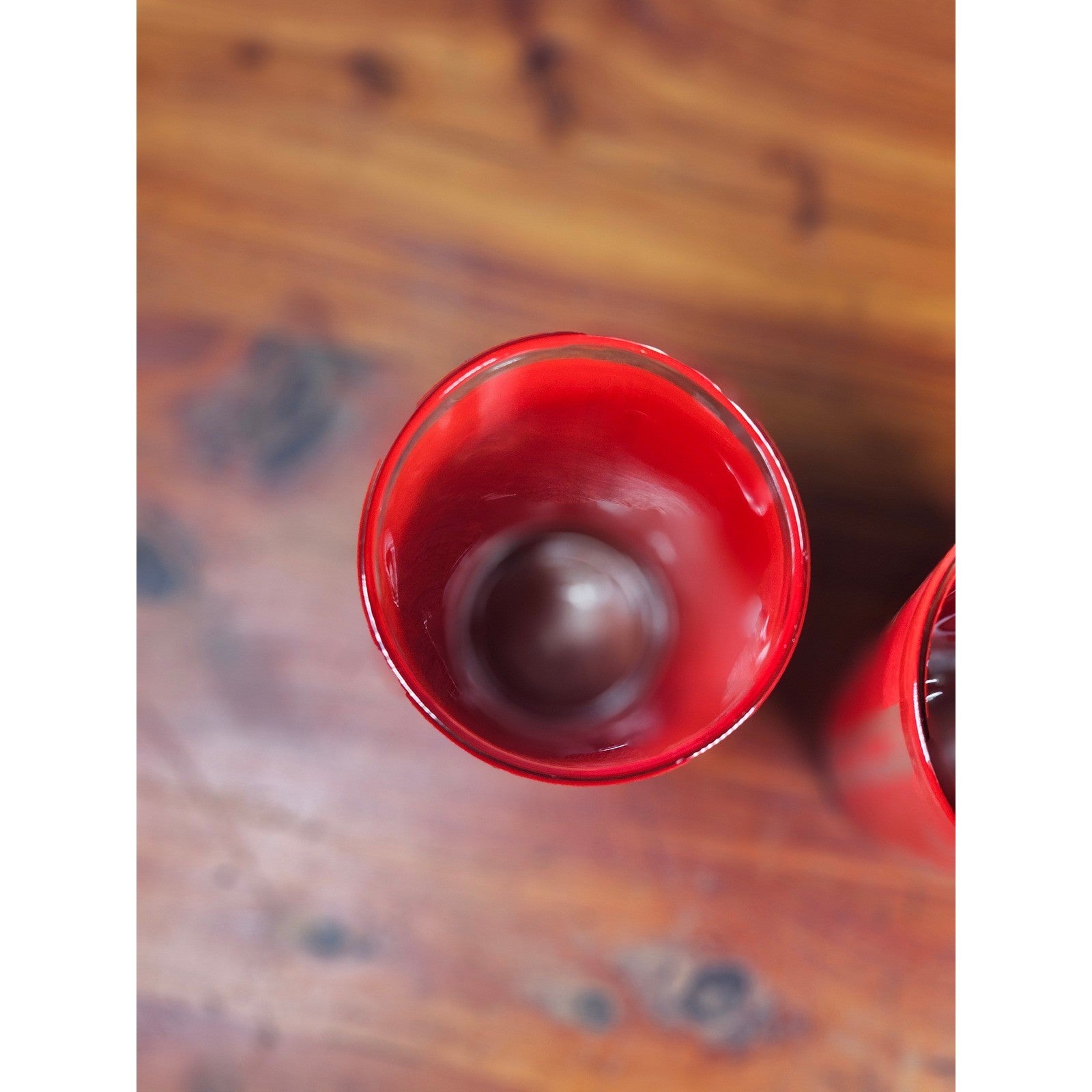 Vintage Red Asian Dancer Gold Glasses Set of 2 Tall Drinking Tumblers