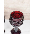 Vintage Avon Cape Cod Ruby Red Wine Goblets Set of 2 1970s Glassware