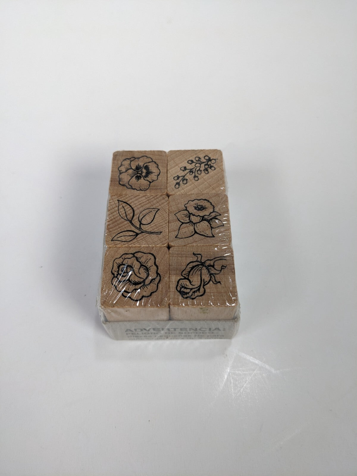 Set Of 6 Floral Stamps By Stamp Craft #2973Q Unused Wood & Rubber Stamp Set Taiw
