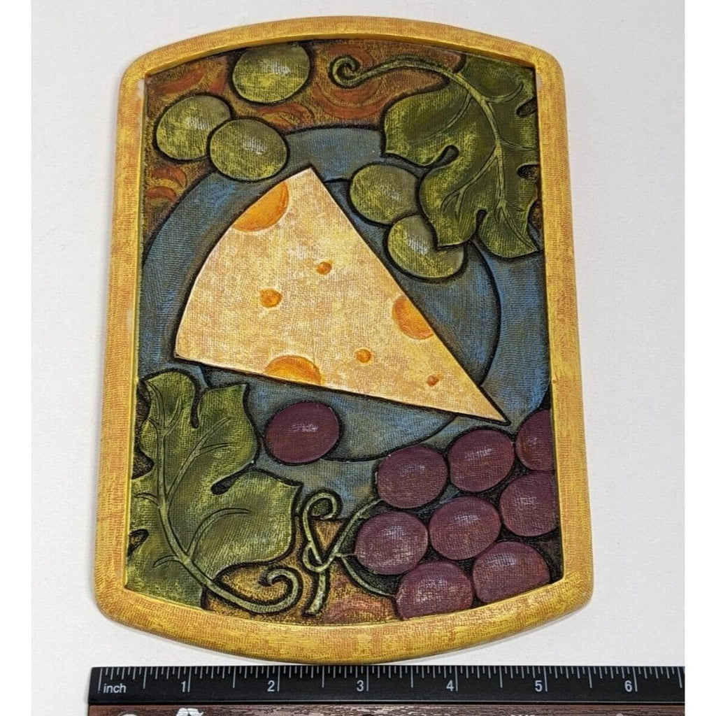 Vintage Joie de Vivre Cheese Board Grapes Resin Serving Tray 8x5
