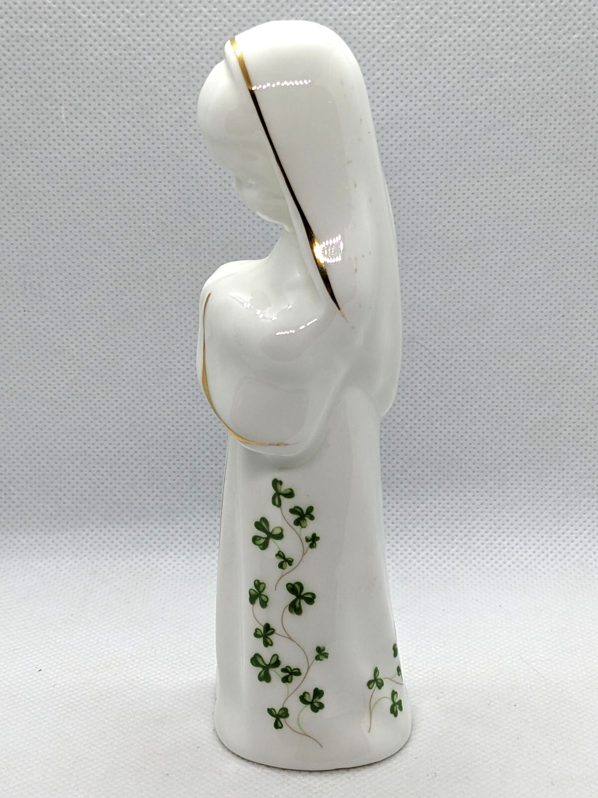 Vintage Royal Tara Fine Bone China Praying Nun Figurine Shamrock Gold Trim