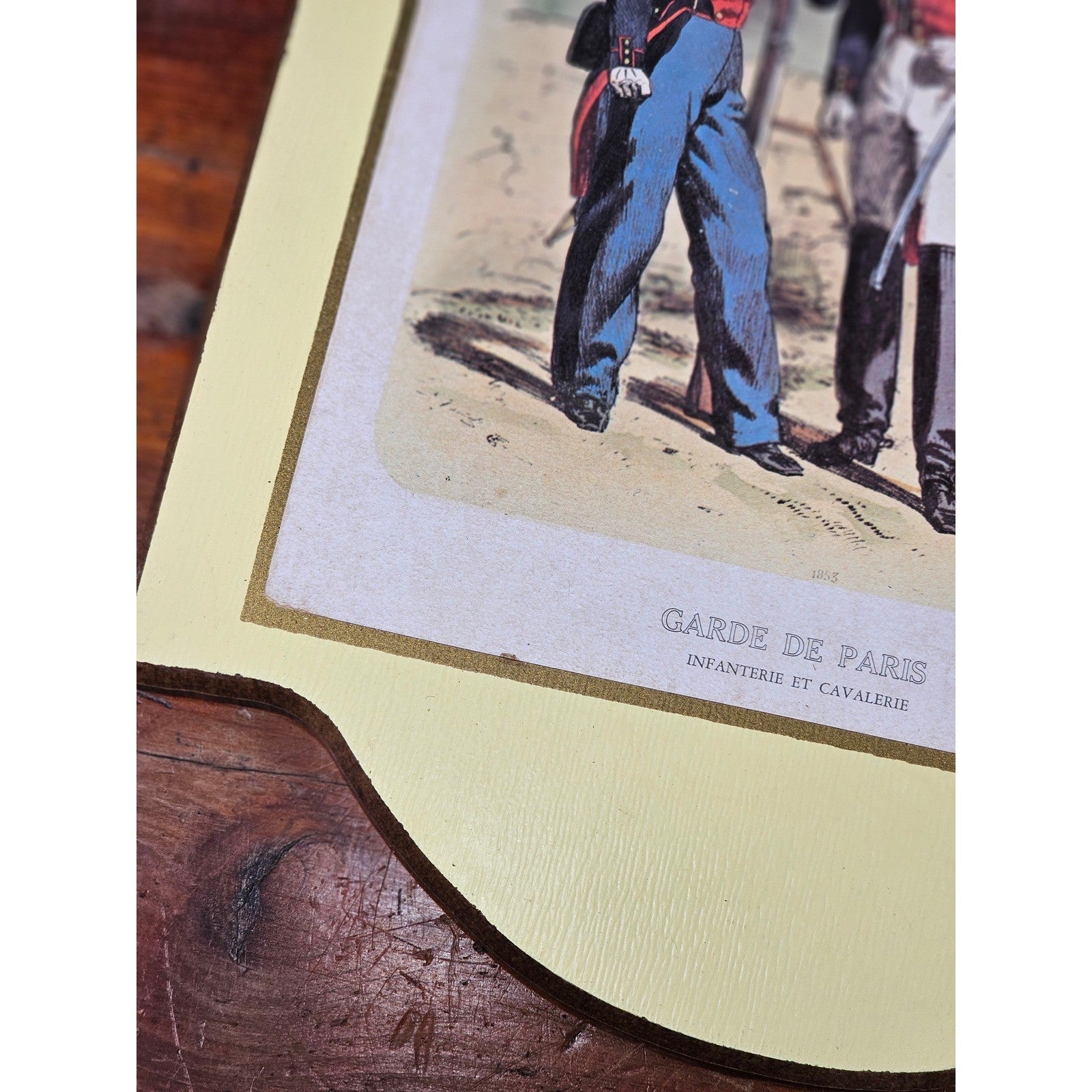 Vintage French Military Uniform Print Garde de Paris 11.5 x 8