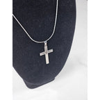 Vintage Silver Tone Cross Necklace Minimalist Christian Pendant