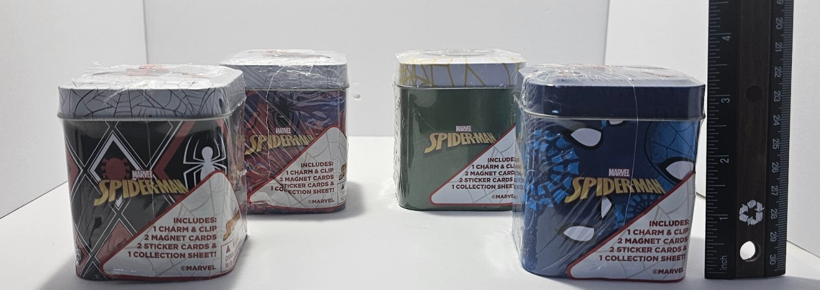 Lot of 4 Marvel Spider-Man Series 2 Charm Tins