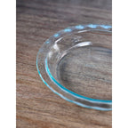 Vintage Pyrex Clear Glass Pie Dish with Blue Dot Rim 11 Inch