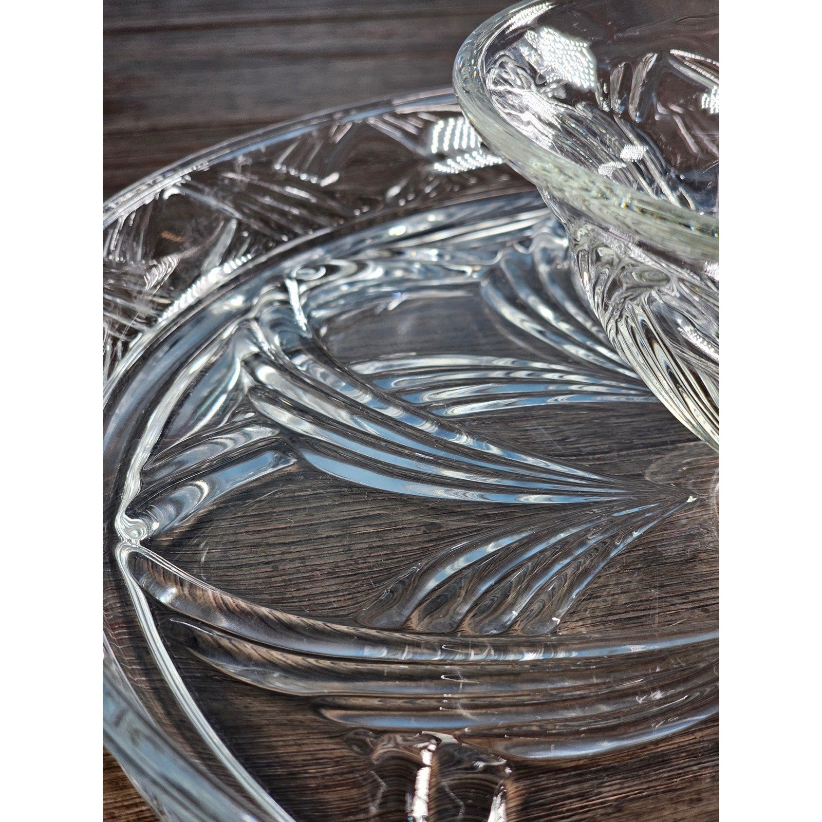 Vintage Pressed Glass Reversible Food Display Stand with Dip Bowl 11"