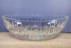 Vintage Cut Crystal Starburst Design Oval Candy Bowl