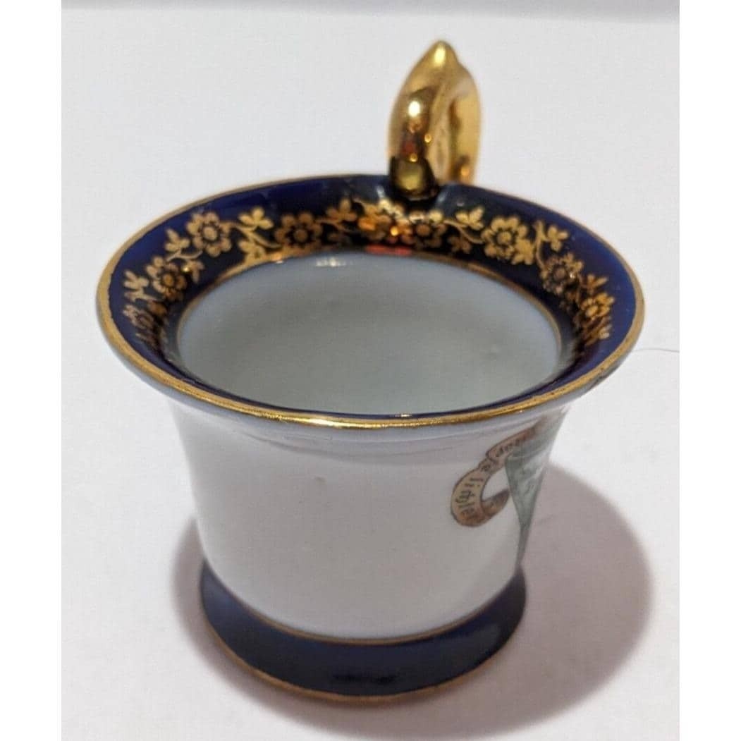 Vintage German Demitasse Cup Gold Plated Floral Eger Co