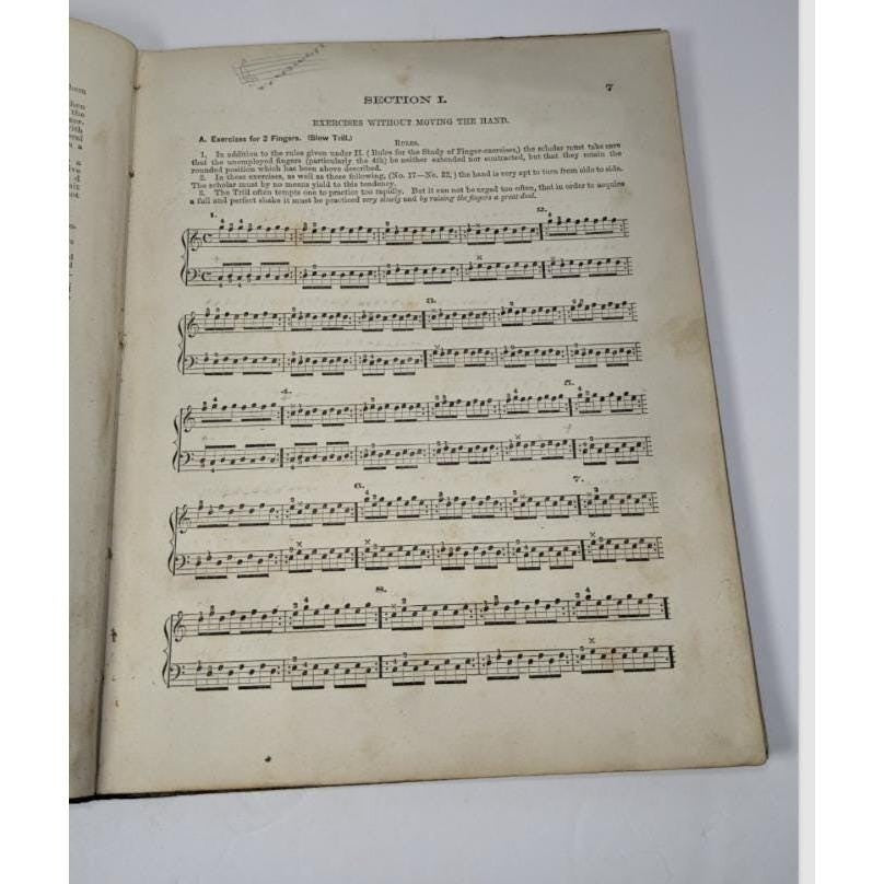 Antique 1865 Technical Studies for the Piano Forte Music Book