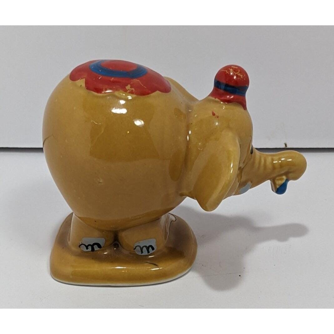 Vintage Edasa Circus Elephant Figurine Hand Painted Ceramic Elephant