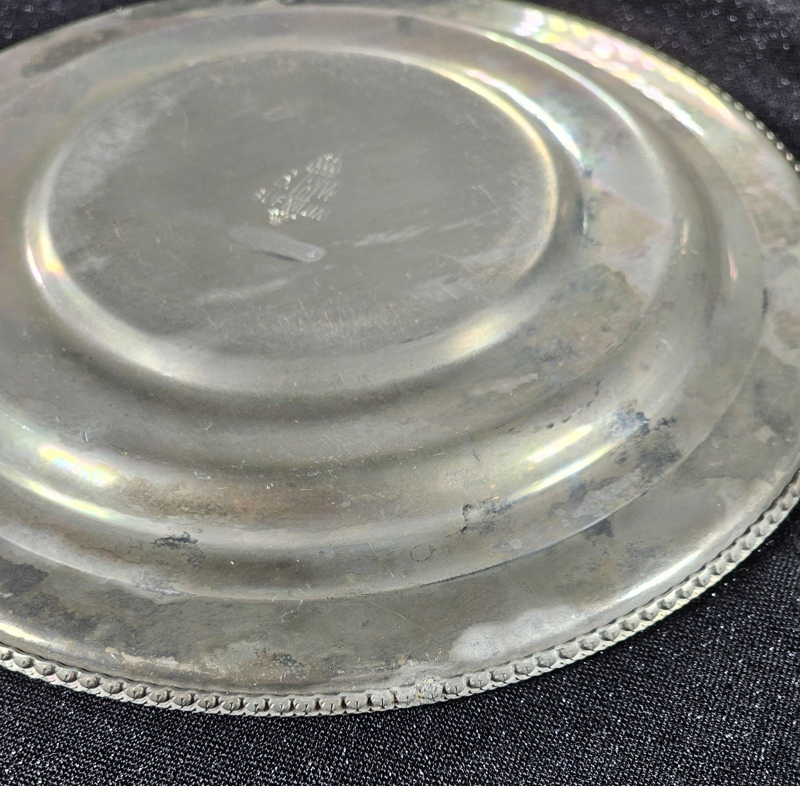 MCM Vintage BW Buenilum Hand Forged Hammered Aluminum Plate 6 1/2" Collectible