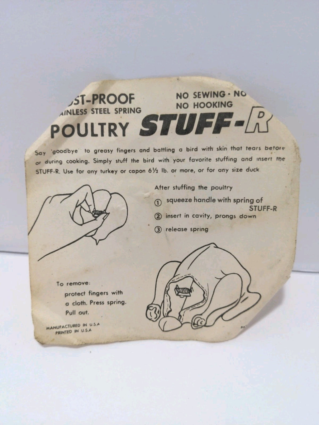 Vintage Stainless Steel Poultry Stuffer – Mid-Century Kitchen Tool