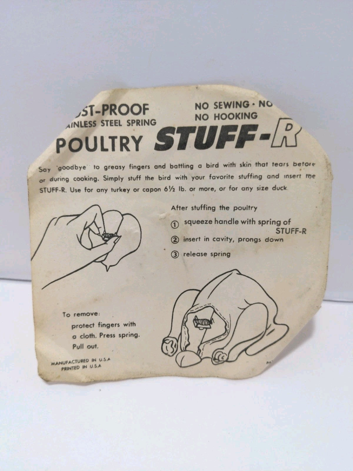 Vintage Stainless Steel Poultry Stuffer – Mid-Century Kitchen Tool