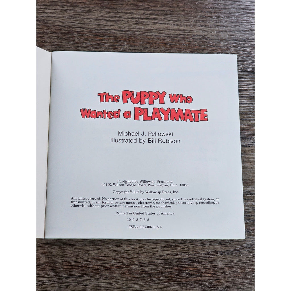 The Puppy Who Wanted a Playmate 1987 Childrens Book