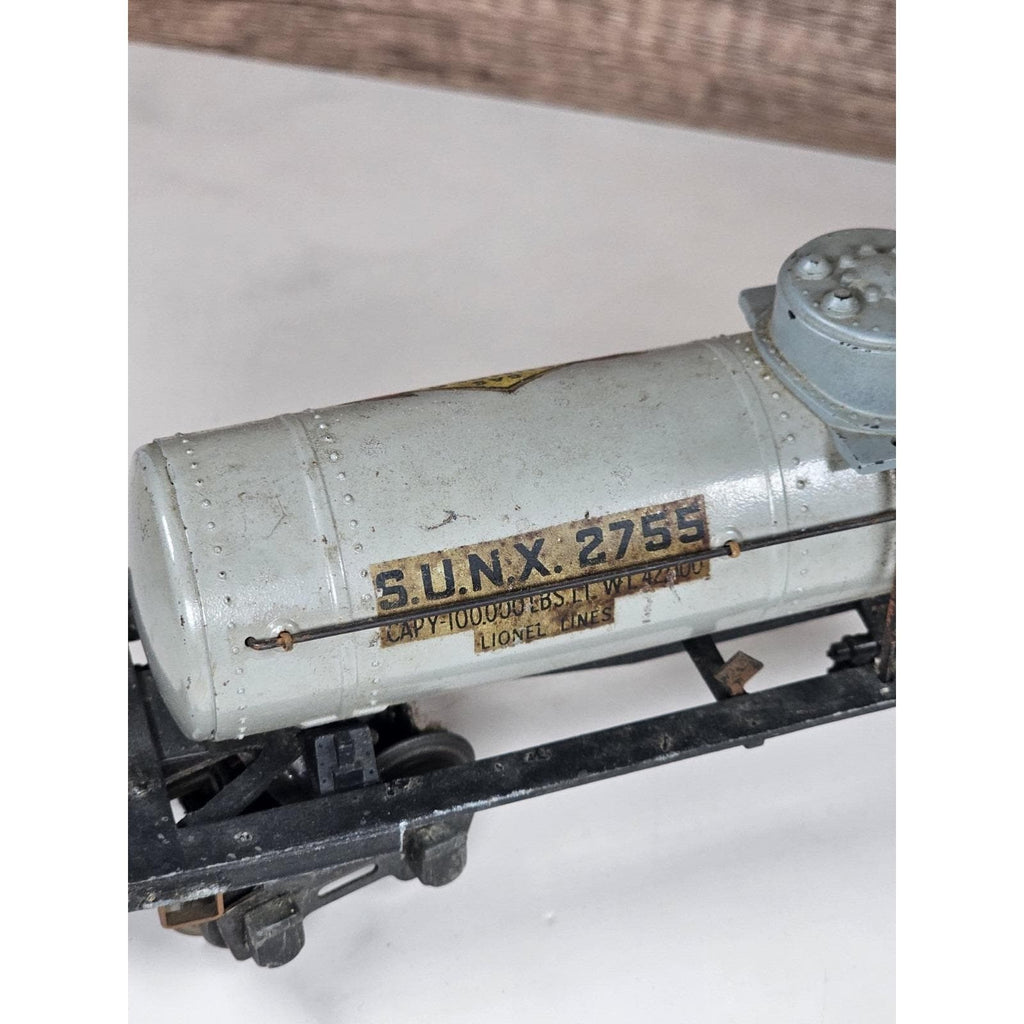 Vintage Lionel 2755 Sunoco Tank Car O Gauge Prewar Train With Box