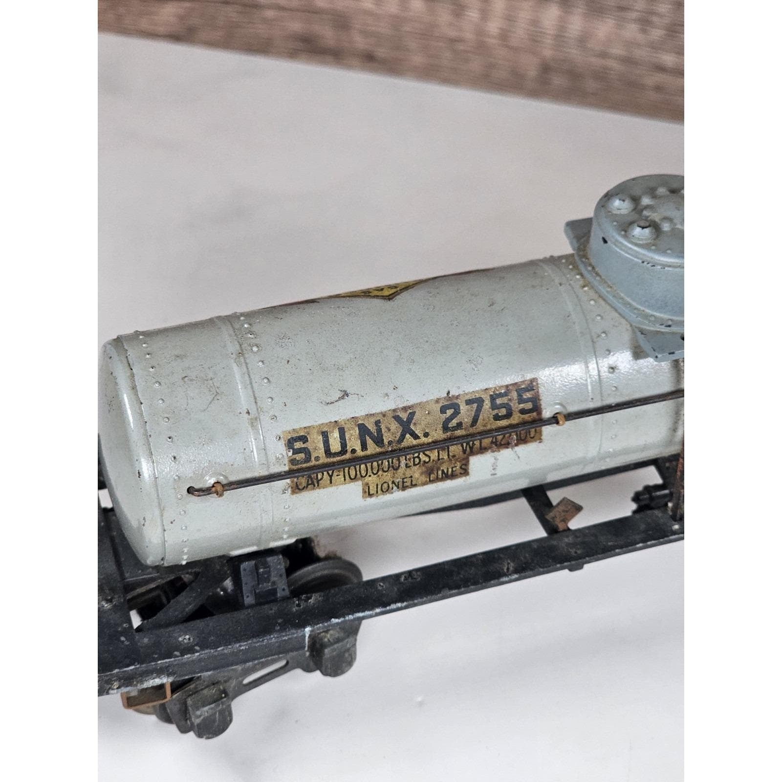 Vintage Lionel 2755 Sunoco Tank Car O Gauge Prewar Train With Box