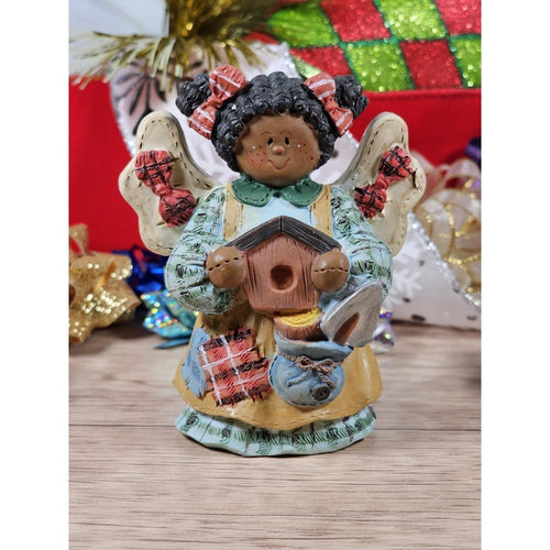 Angel Figurine Birdhouse 1990s Vintage Mini Holiday Decor