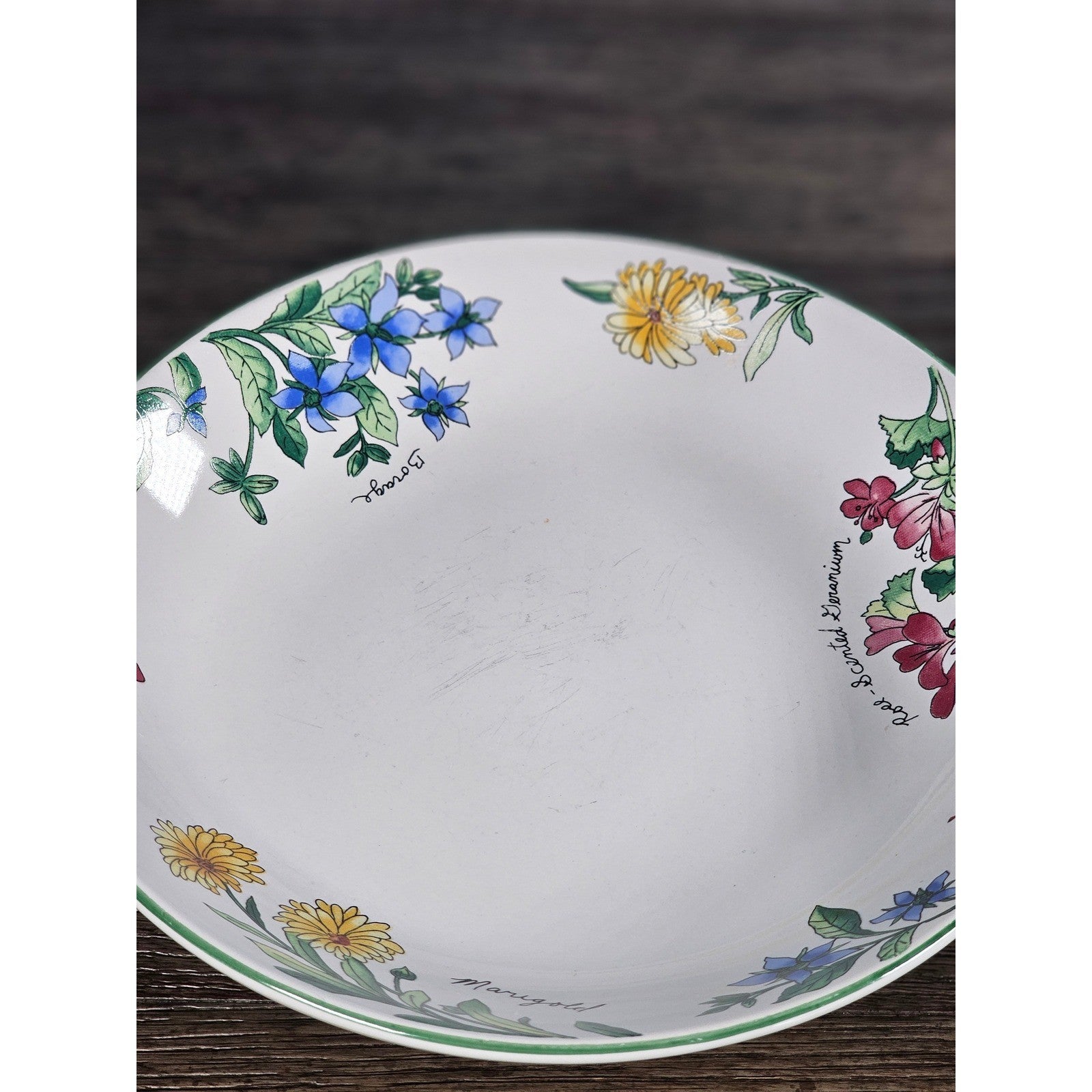 Vintage Majesticware Geranium Floral Bowls Set of 2 Sue Zipkin 8 Inch