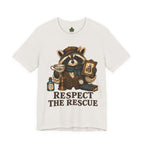 Respect The Rescue Raccoon Tee, Vintage Thrift Lover Shirt, Estate Sale Gift