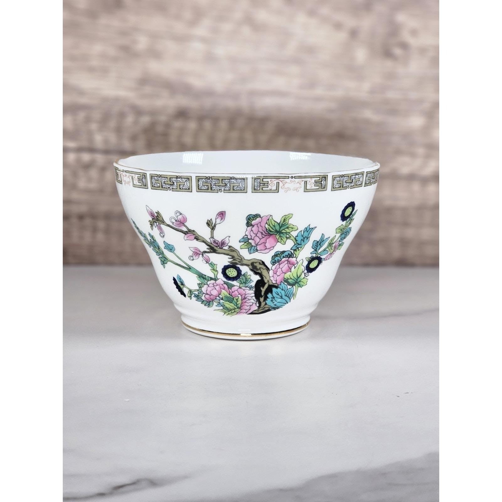 Vintage Regency English Bone China Floral Bowl | Chinoiserie Style