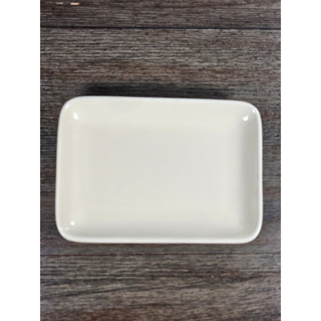 Old Pottery Company Rectangular Dish 7x5 Cream Stoneware Tray