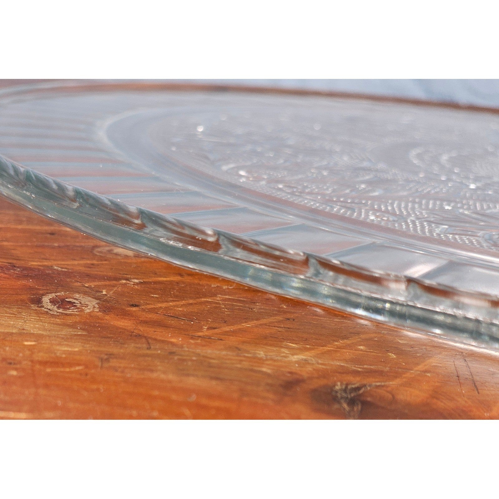 Vintage Pressed Glass Floral Cake Plate | 13" Clear Glass Serving Platter