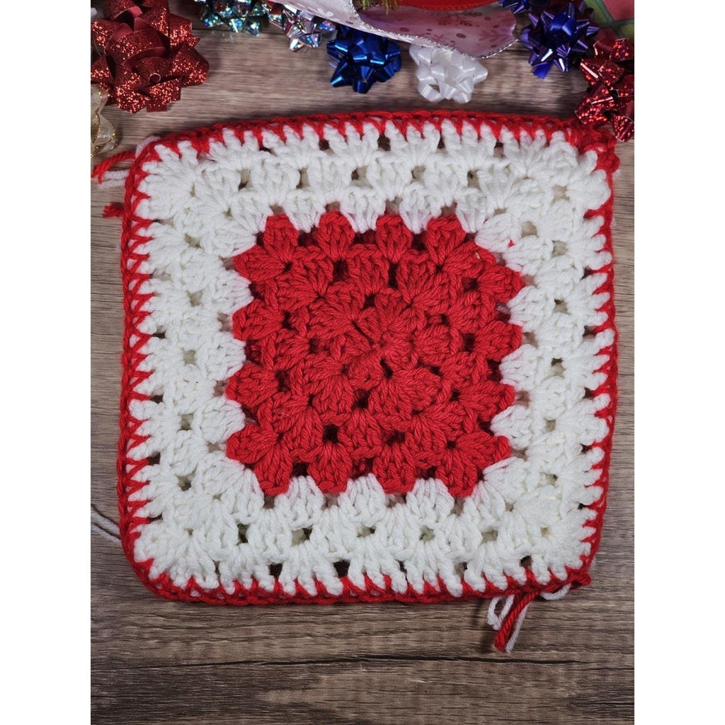 Vintage Crochet Poinsettia Ornaments Set 3 Christmas Decor
