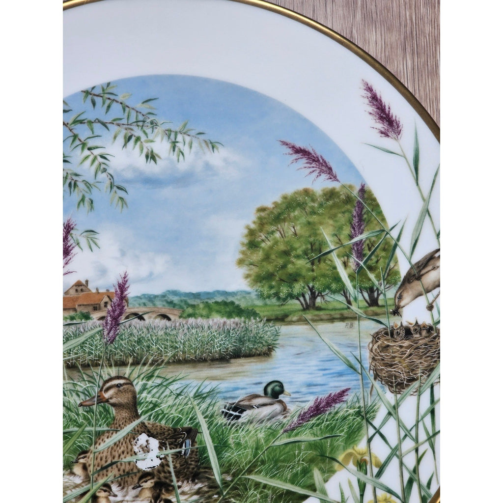 Vintage Franklin Porcelain July Beside the River Plate by Peter Barrett 9 Inch