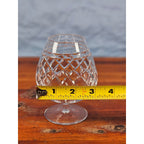 Vintage Crystal Brandy Snifter Diamond Cut Cognac Glass Stemmed