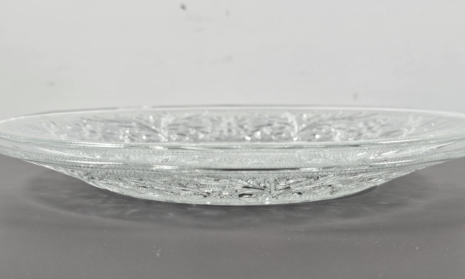 Set of 2 Anchor Hocking Sandwich Glass Salad Plates Clear Vintage Pressed Glass