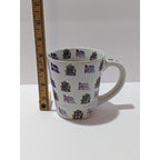 Iceland Porcelain Mug Flags Crests Gold Lettering Souvenir Cup
