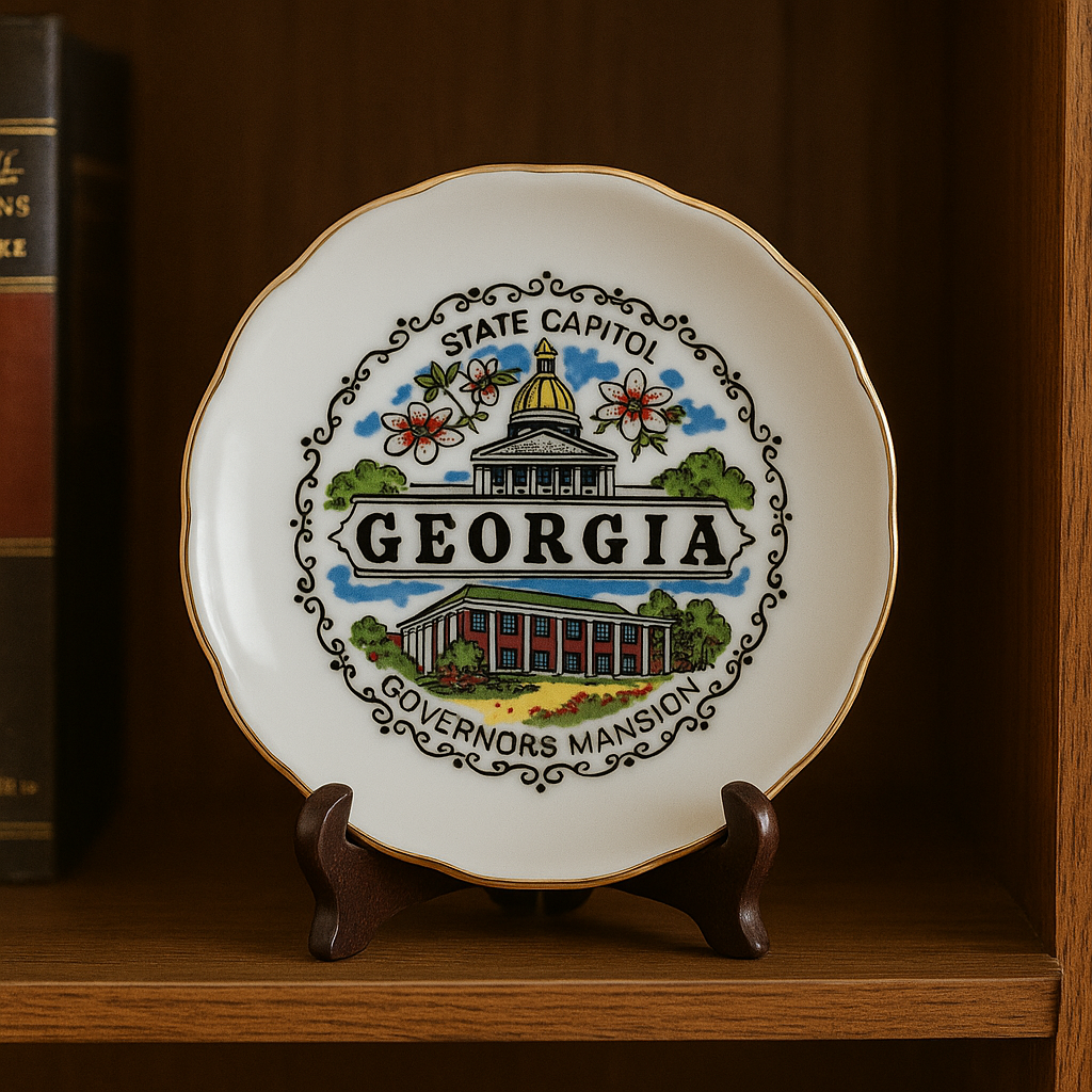 VINTAGE GEORGIA Mini Souvenir Plate State Capitol Governor's Mansion Collectible