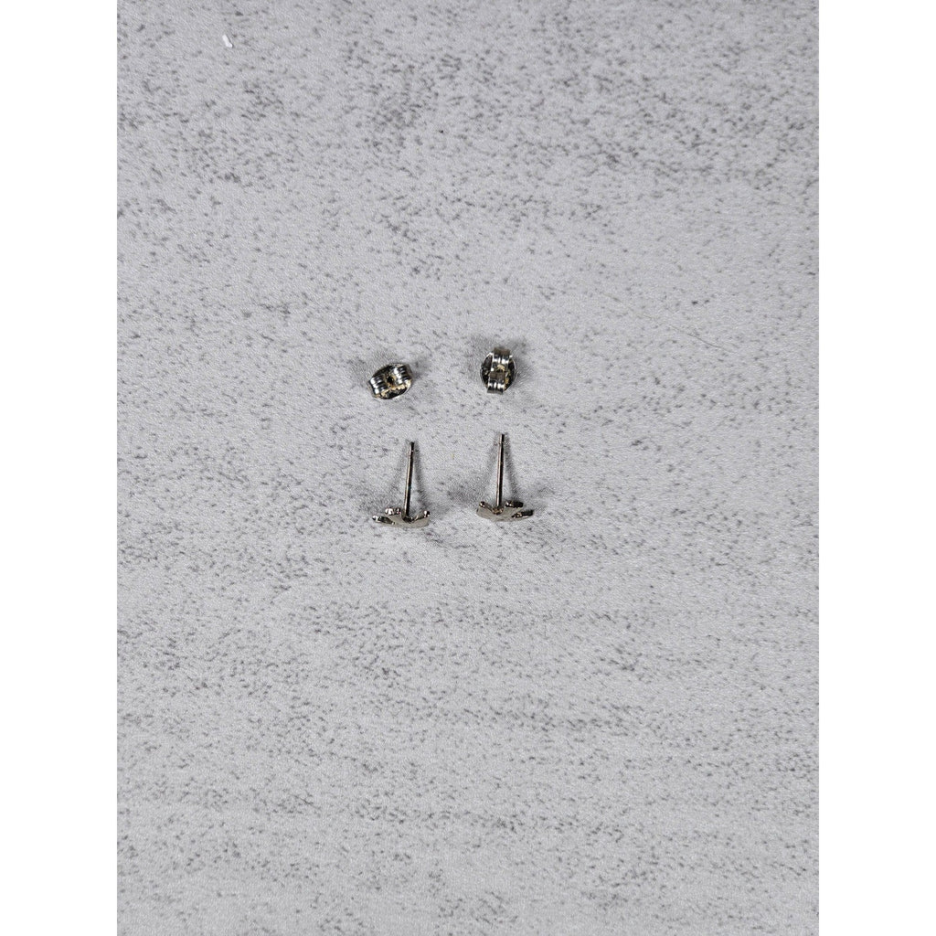 Vintage Silver Tone Bird Stud Earrings Small Swallow Post Pair