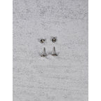 Vintage Silver Tone Bird Stud Earrings Small Swallow Post Pair