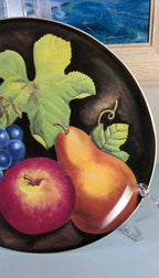 Furio Eden Fruit Motif Oval Platter 11.5″ x 11″ Vintage Porcelain