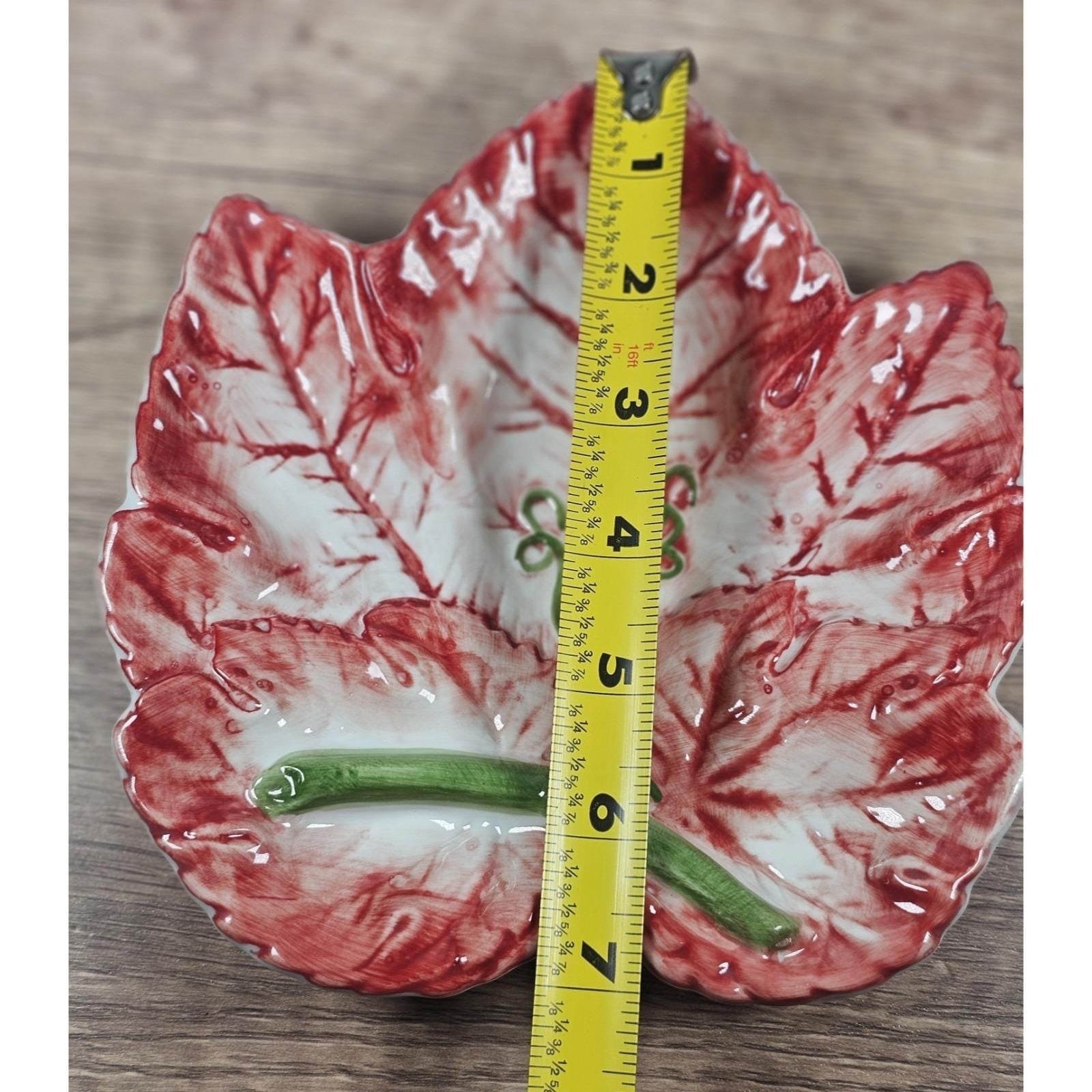 Vintage Maple Leaf Dish 7" Ceramic Fall Decor Trinket Tray